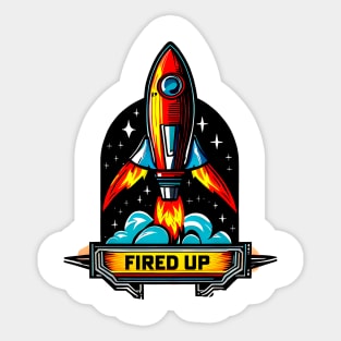 Fired Up Funny Rocket Sticker